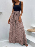 Women Jumpsuits New Style Elegant Sexy Polka Dot Print Sleeveless Wide-leg Fashion Clothes with Belt