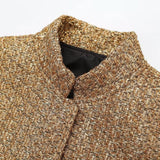 greatnfb  UNIZERA 2024 Autumn/Winter New Product Women's New Fashion and Casual Versatile Stand up Collar Long Sleeve Beaded Jacket Coat