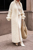 Loose Knitted Cardigan Women 2023 Autumn Winter Off White Spring Elegant Long Outerwear Maxi Y2k Sweater Long Coat Soft Jackets