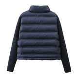 2023 High quality fashionable autumn and winter new women's four-color patchwork cotton jacket thin short cotton jacket