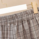 New 2022 Ladies Summer Plus Size Shorts For Women Large Size Loose Wide Leg Plaid Shorts 3XL 4XL 5XL 6XL 7XL