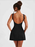 NIDANSSI Black O Neck Backless Evening Party Dress Women 2024 Sleeveless Elegant Sexy Dress Bodycon Mini Summer Dress Vestidos