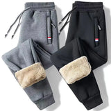 greatnfb Winter Lambswool Warm Casual Pants Men's Fitness Jogging Sweatpants Male Solid Drawstring Bottoms Fleece Straight Trousers M-5Xl