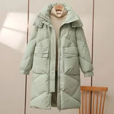 2023 New Women Long Down Cotton Jacket Korean Loose Cotton Coat Winter Thicken Warm Women Parkas Winter Outwear Hooded Coat