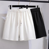 New 2022 Ladies Summer Plus Size Sports Shorts Women Large Size Loose Casual Wide Leg Black White Shorts 3XL 4XL 5XL 6XL 7XL