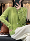 greatnfb Wool Cardigan Womens Clothing O-neck Sweater Mujer Long Sleeve Tops Knitwears Korean Fashion Style New In Outerwears Crochet