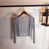 4 colors White Cropped Cardigan Short Mesh Open Stitch Women Cardigans Lightweight Crop Top Soft Breathable Beach Cover Ups 2024