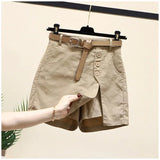 Pure cotton casual shorts for women in 2023 summer wear Korean version versatile A-line pants summer pants women's shorts