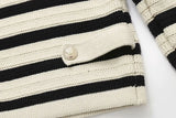 greatnfb Women 2024 Autumn New Fashion All-match Striped Knitted Cardigan Retro Long Sleeve Chic Button Casual Top Mujer