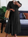 Plus Size Women Shirt Dress 2023 Summer Sexy V Neck Buttons Half Sleeve Long Maxi Vestidos Bohemian Elegant Party Robe