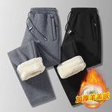 greatnfb Winter Cashmere Pants Men's Fleece Warm Thick Casual Sports Pants High Quality Fashion Drawstring Large Size Jogger Pants L-8Xl