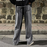 2023  Men's Jeans Korean Version Student Casual Pants High Street Straight Loose Wide Leg Jeans Black Grey  Blue Baggy Jeans