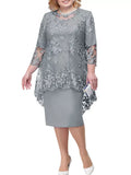 Plus Size Formal Party Dresses for Ladies From 50 To 60 Years Embroidery Floral Luxury Wedding Guest Slim Bodycon Church Dresses