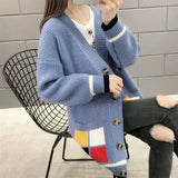 Knitted top cardigan women's fashion aesthetic purse sweater jacket 2024 spring new mixed color sweater cardigan women