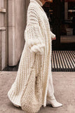 Loose Knitted Cardigan Women 2023 Autumn Winter Off White Spring Elegant Long Outerwear Maxi Y2k Sweater Long Coat Soft Jackets