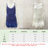 Plus Size Women Sequins Tassel Feather Dress Autumn Winter Sexy Mini Evening Party Club Elegant High Quality Prom Vestido