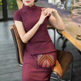 greatnfb  Traditional Chinese Cheongsam Women Girls Cotton Linen Retro Dress Qipao Bodycon Sexy Short Vintage Dresses