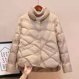 greatnfb Women Jacket 2024 New Autumn Winter Parkas Female Light Thin Down Cotton Coat Femme Casual Short Warm Basic Outerwear Ladies Top