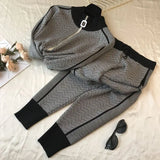 greatnfb  Tracksuit Women Zipper Knitted Cardigans Sweaters + Pants Sets Ladies Fashion  Casual 2 Piece Costumes Outfit Y476