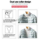 greatnfb Women Liner Duck Down Jacket O-neck Variable V-neck 2024 New Female Winter Keep Warm Collarless Ultralight Quilted Puffer Coat