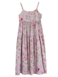 sleeveless strap cotton linen vintage floral new in dresses for women casual loose long summer dress elegant clothing 2024