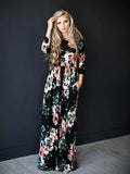 Maxi Dresses for Women Spring Summer Floral Print Boho Beach Ladies Dress Evening Party Elegant Sundress Vintage Long Dress