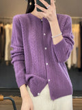 greatnfb Wool Cardigan Womens Clothing O-neck Sweater Mujer Long Sleeve Tops Knitwears Korean Fashion Style New In Outerwears Crochet