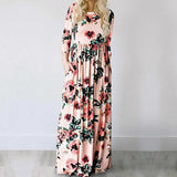 greatnfb  Summer Maxi Dress Women  Pink Floral Print Boho Beach Dress Ladies Evening Party Long Dress Sundress Vestidos de festa 3XL