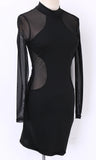 greatnfb Women Sexy Bodycon Dress Evening Party Cocktail Dress Transparent Long Sleeve Clubwear Dress