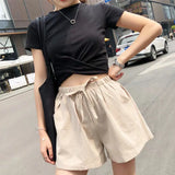 Summer Cotton Linen Shorts Women High Waist Oversize Shorts Short Pants Women Fashion Casual Sports Shorts Female S-XL