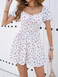 2024 Spring/Summer New Short Fragmented Flower Night Dress French Gentle and Sweet Outdoor Beach Skirt