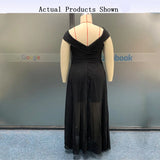 KUCLUT Women Plus Size Dress Summer Elegant Solid One Shoulder V Neck Slit Nipped Waist Evening Party Oversize Dresses