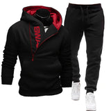 Mens Tracksuits Sweatshirt + Sweatpants Sportswear Zipper Hoodies Casual Male Clothing Large Size