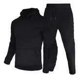 Men's Tracksuit Hooded Pullover + Sweatpants Sports Suit Casual Jogger Sportswear 2 Piece Male Fleece Streetwear Sets