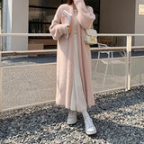 Korean Casual Imitation Mink Fur Cardigan Women Y2K Solid Long Sweaters Elegant Vintage Knitted Coat Winter Soft Loose Jackets