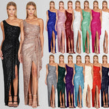 Plus Size Sequin Asymmetrical Party Dress Luxury Dinner Prom Evening Dresses Cocktail Welcome Dresses Elegant Pretty Women Dress