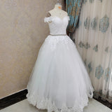 9183 2024 Off Shoulder Embroidery Charming  Sweetheart White Wedding Dress Custom Made Size Ball Gown Wedding Dresse