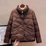 greatnfb Women Jacket 2024 New Autumn Winter Parkas Female Light Thin Down Cotton Coat Femme Casual Short Warm Basic Outerwear Ladies Top