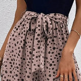 Women Jumpsuits New Style Elegant Sexy Polka Dot Print Sleeveless Wide-leg Fashion Clothes with Belt