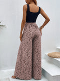 Women Jumpsuits New Style Elegant Sexy Polka Dot Print Sleeveless Wide-leg Fashion Clothes with Belt