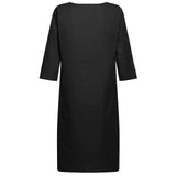 Cotton Linen Short Sleeve Dress Holiday Semi Casual Women'S V Neck Short Mini Dress Solid Color Women'S Lace Beaded Dress