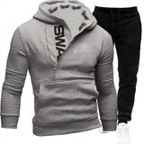 Mens Tracksuits Sweatshirt + Sweatpants Sportswear Zipper Hoodies Casual Male Clothing Large Size