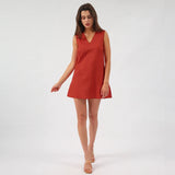 Vintage Cotton Linen Women's Dress Summer Sexy V-neck Short Beach Streetwear Dresses Mini Female Clothing Sundress Vestido