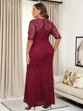 Plus Size Elegant Party Evening Formal Lace Dresses For Women