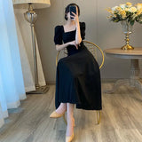 Clothes Black Woman Dress Midi Dresses for Women Graduation Korean Style Xxl One-piece Luxury Chic and Elegant Pretty Hot X