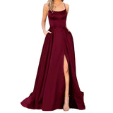 greatnfb Women Dress Elegant Vintage Ladies Backless Long Dresses Wine Party Prom Wedding Floor Length Evening Dress For Women