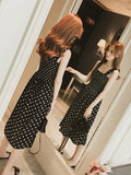 2024 Summer Befree Beach Long Vintage Dots Casual Ruffles Elegant Maxi Strap Camis Silky 5XL Dress Vestidos Sexy Women