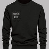 Plus Size Men's Creative Custom Solid Sweatshirt, Picture Pattern Graphic Print Crew Neck Pullover For Males