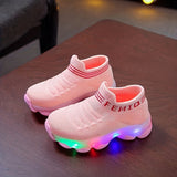 Comfy LED Sneaker Shoes for Girls and Boys - Breathable, Lightweight, Knit Upper, Outdoor Sock Shoes for Spring and Summer with LED Accents - Perfect for Casual Wear