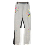 galleriesy pant designer pants galleriesy dept letter print galleries denim straight sweatpants speckled letter print pant 0032